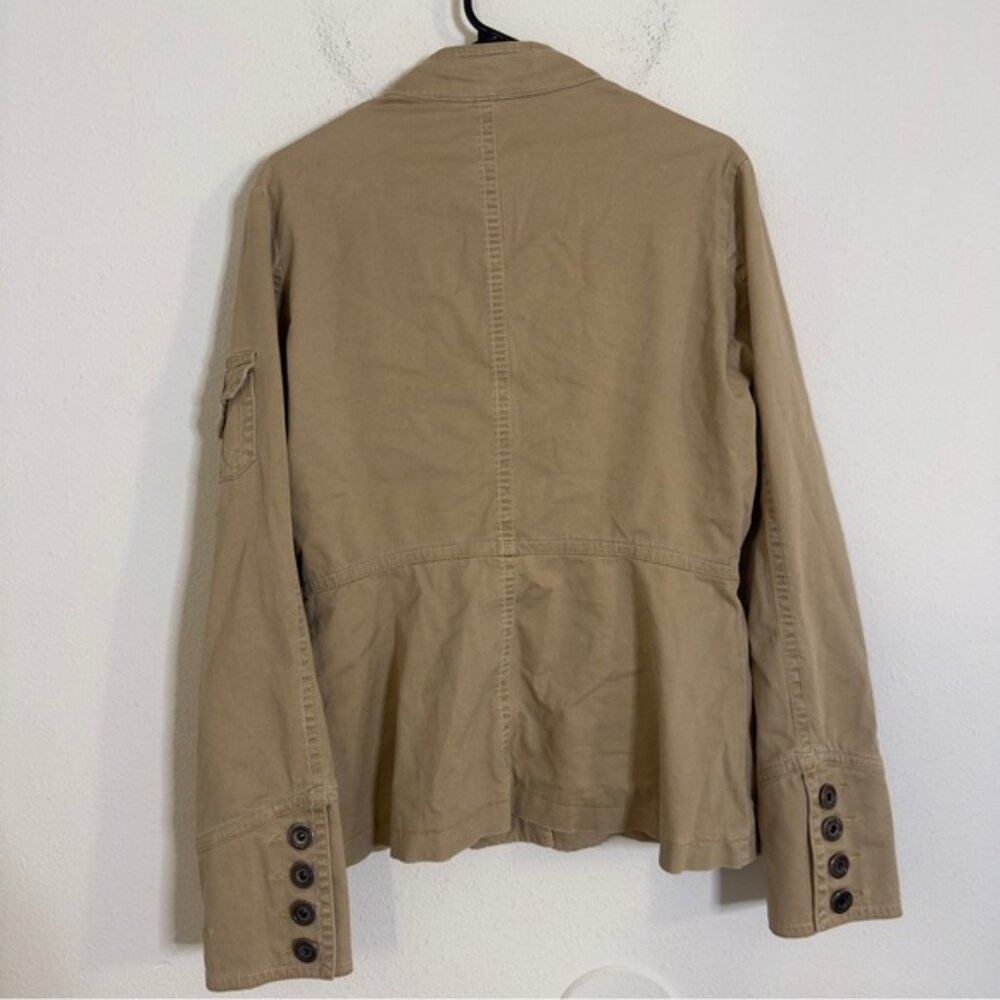 Twill Twenty Two Tan Military Button Down Jacket - image 5